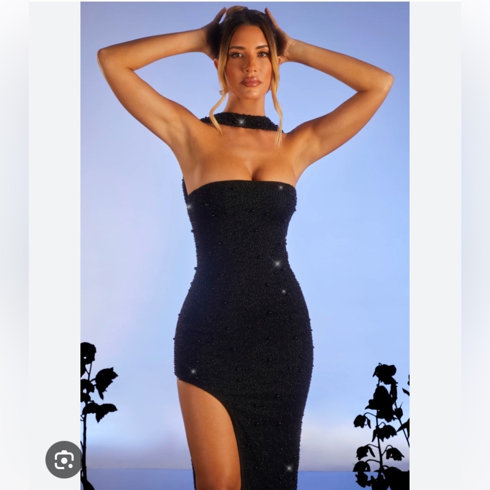 Oh Polly Black Strapless Dress